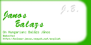 janos balazs business card
